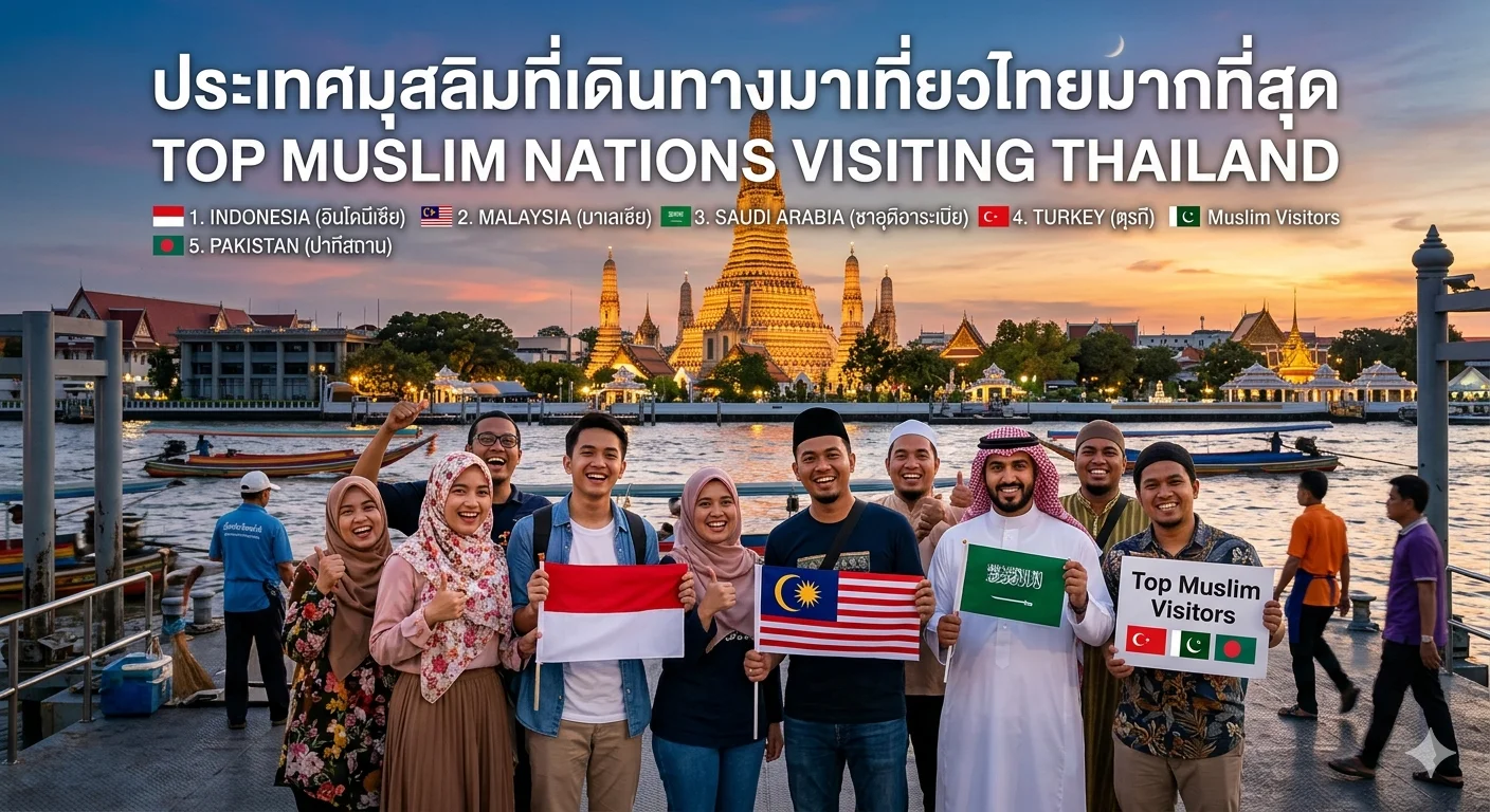 กลุ่มประเทศที่มีประชากรส่วนใหญ่เป็นชาวมุสลิมที่เดินทางมาท่องเที่ยวในประเทศไทยมากที่สุด