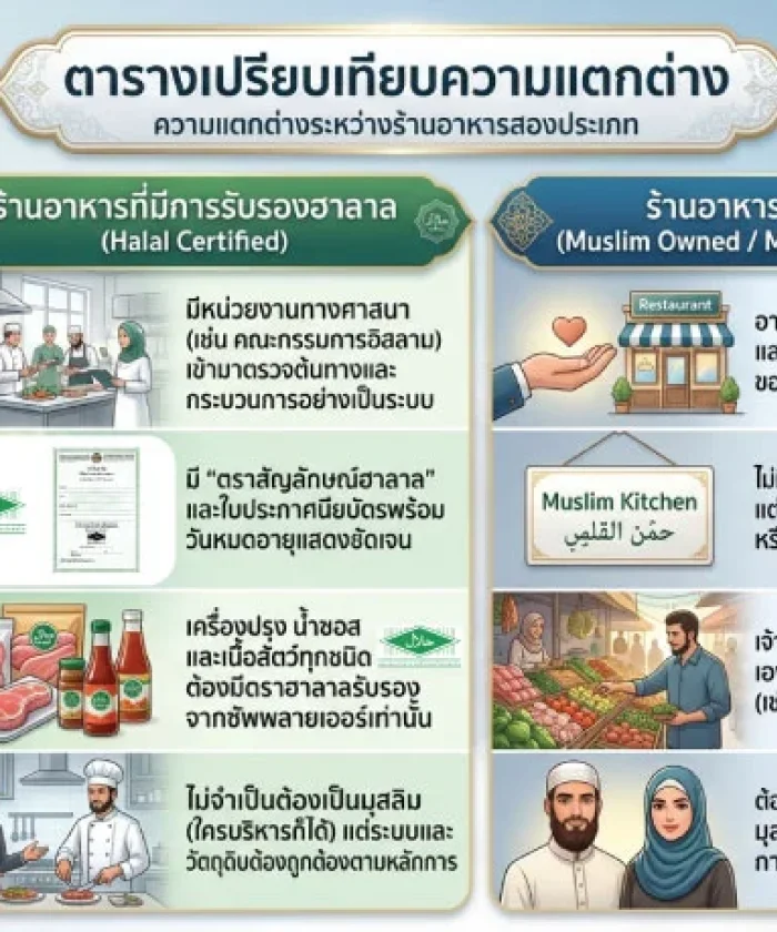 What is the difference between a halal-certified restaurant and a Muslim-owned restaurant?