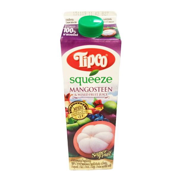 น้ำมังคุด ผสมน้ำผลไม้รวม 100%  จากน้ำผลไม้ และน้ำผลไม้เข้มข้น (น้ำองุ่น, น้ำบลูเบอร์รี่, น้ำทับทิม, น้ำลิ้นจี่, น้ำบีทรูท, น้ำกล้วย)