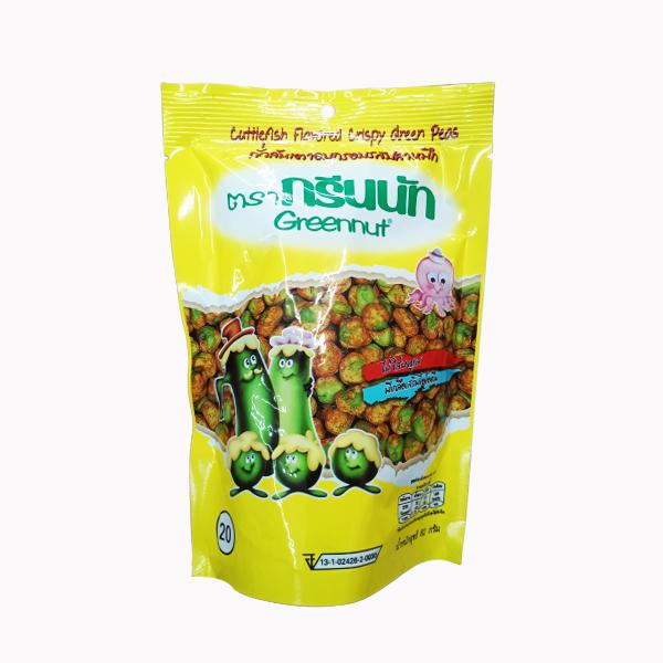 ถั่วลันเตาอบกรอบรสปลาหมึก