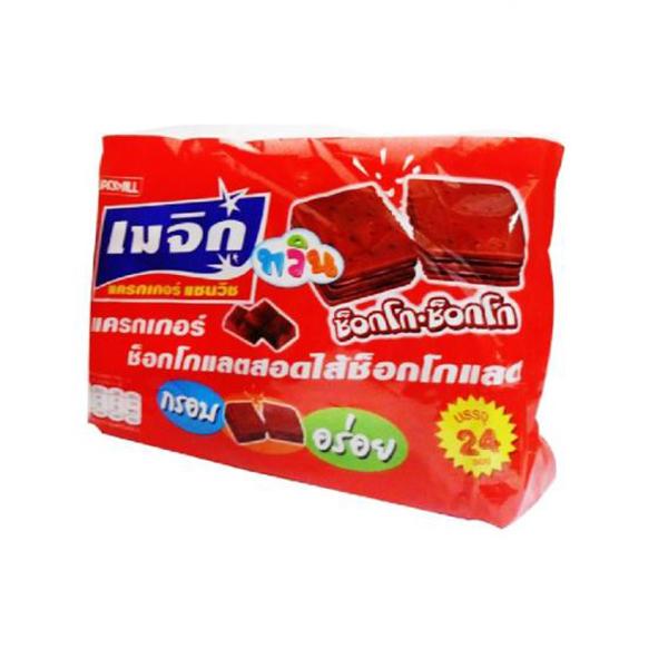 ขนมปังกรอบรสช็อกโกแลตสอดไส้ครีมช็อกโกแลต