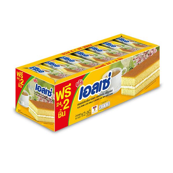 Ellse Brand Layer Vanilla Flavoured Cake With White Cream