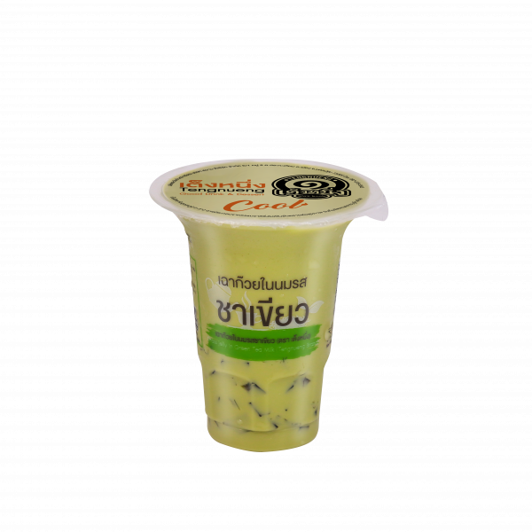 Grass Jelly In Green Tea Milk