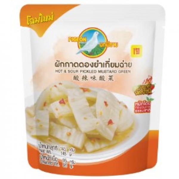 ผักกาดดองยำเกี่ยมฉ่าย  บรรจุถุงอลูมิเนียมฟอยล์