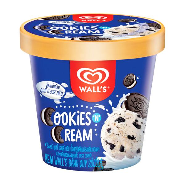 วอลล์ คุกกี้ แอนด์ ครีม (ไอศกรีมดัดแปลงกลิ่นวานิลลาและกลิ่นครีมผสมคุกกี้)