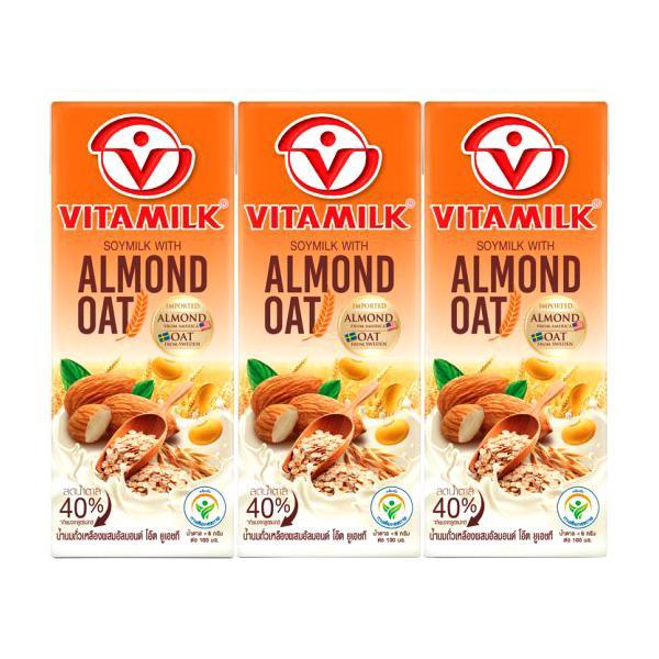 น้ำนมถั่วเหลือง ผสมอัลมอนด์ โอ๊ต ยูเอชที