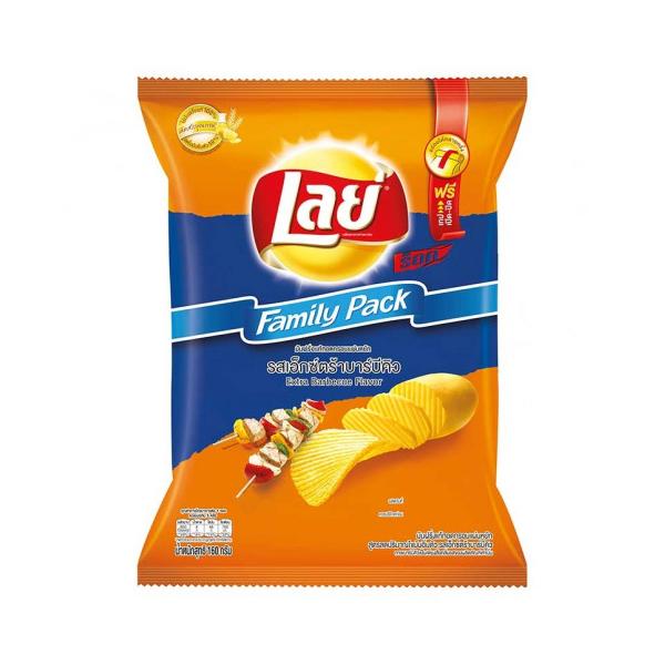 มันฝรั่งแท้ทอดกรอบแผ่นหยัก กลิ่นเอ็กซ์ตร้าบาร์บีคิว