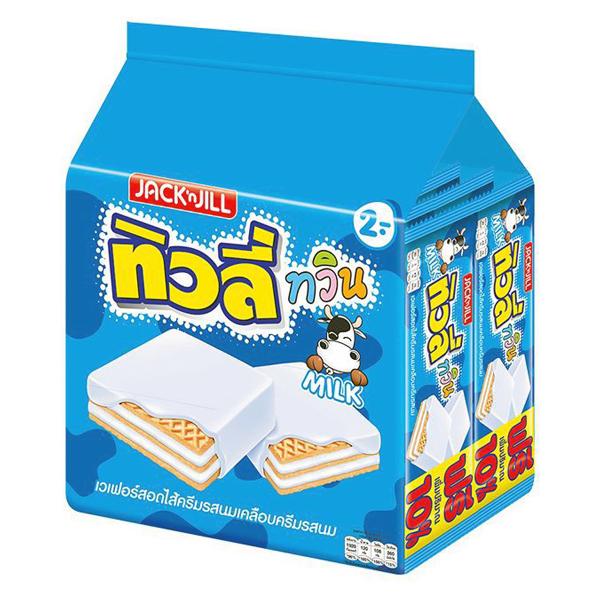 เวเฟอร์สอดไส้ครีมรสนมเคลือบครีมรสนม