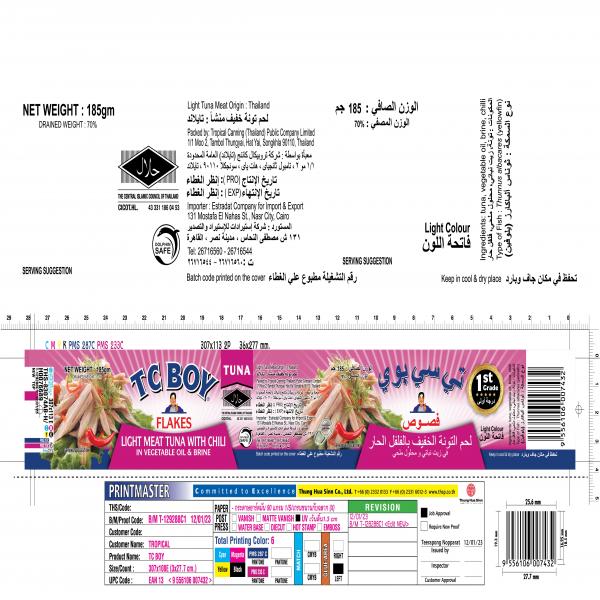 ปลาทูน่าชิ้นย่่อยผสมพริกในน้ำมัน