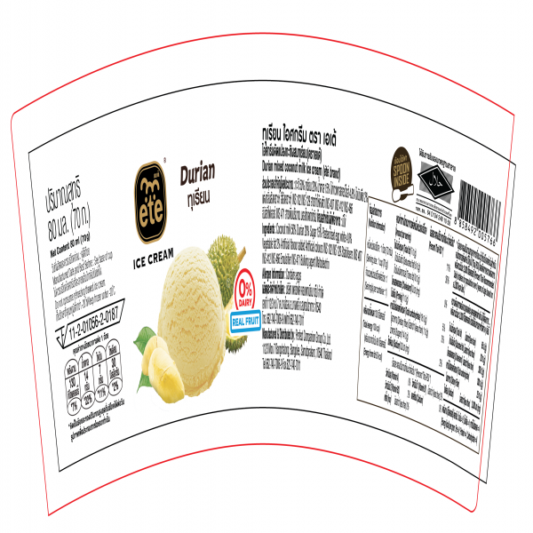 Durian mixed coconut milk ice cream