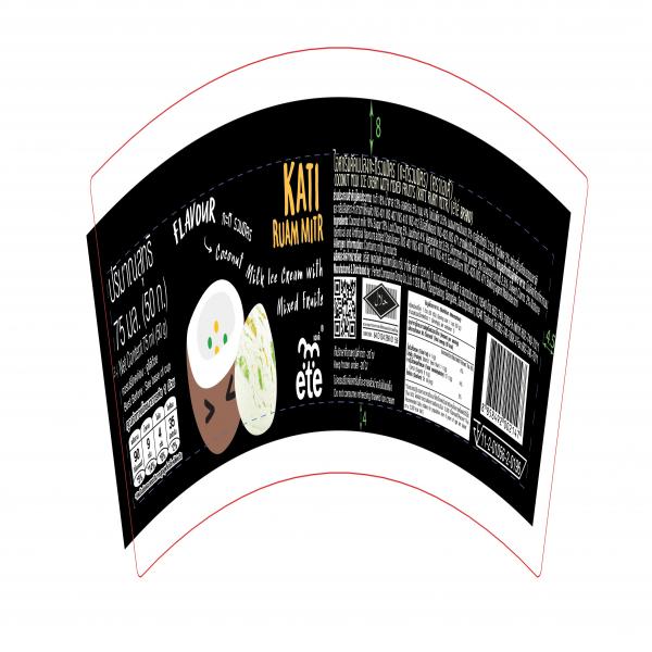 Coconut Milk Ice Cream with Mixed Fruits (Kati Ruam Mitr)