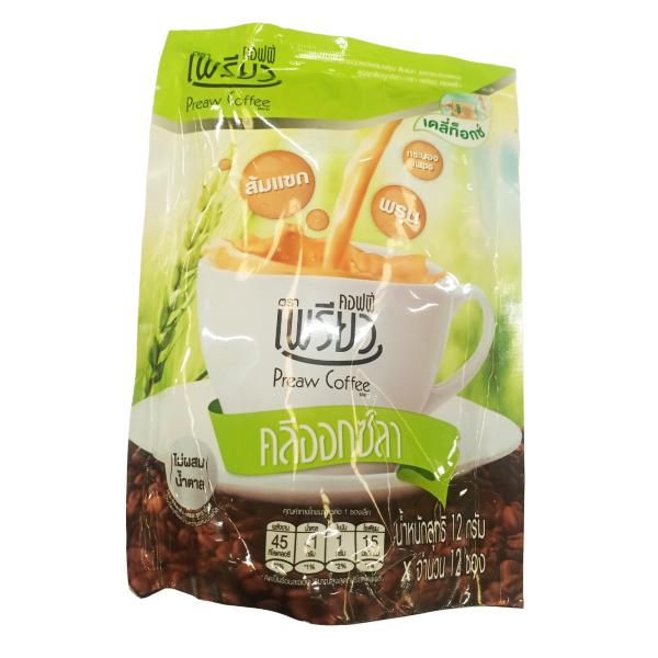 กาแฟปรุงสำเร็จชนิดผงผสมพรุน ส้มแขก และกระบองเพชร สูตรคลีออกซ์ลา