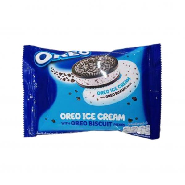 For local label : Cream Flavoured Ice Cream with OREO Cookie Pieces with Sandwich OREO Biscuit / For export label : Cream Flavoured Ice Cream with Biscuit
