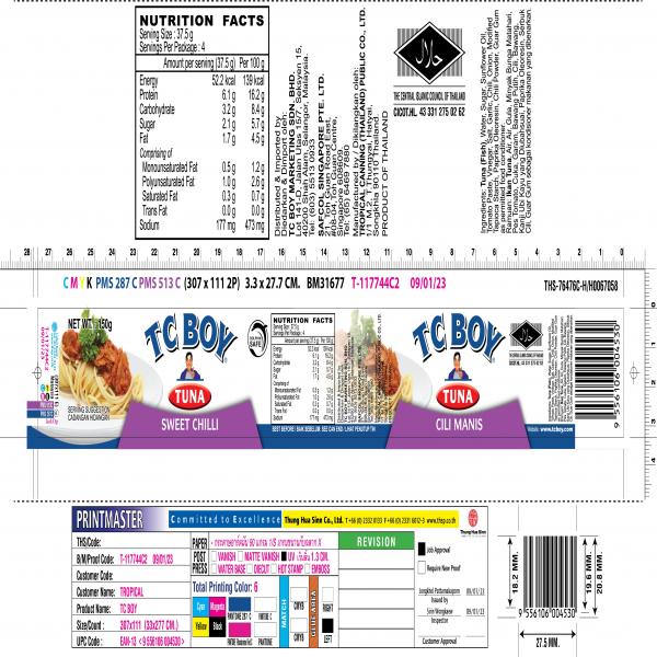 ปลาทูน่าปรุงรสในซอสพริกหวาน