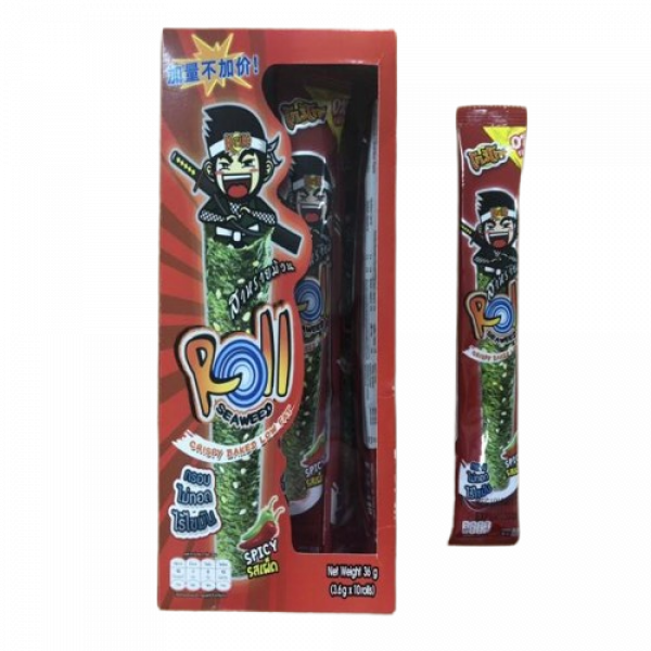 สาหร่ายม้วนอบกรอบ รสเผ็ด