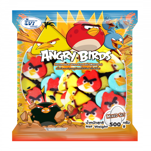 เนื้อปลาบดปรุงรสรูปแองกรี้เบริ์ดส์ มิ๊กซ์เซต