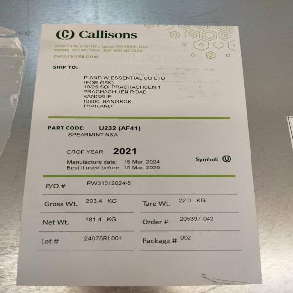 SPEARMINT N&A - CALLISONS / USA