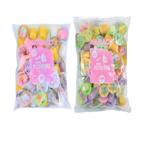 ขนมพุดดิ้ง ผสมวุ้นมะพร้าว รวมรส (องุ่น, ฮั่นนี่ เมล่อน, ลิ้นจี่, มะม่วง, ส้ม, สับปะรด, สตรอเบอร์รี่)