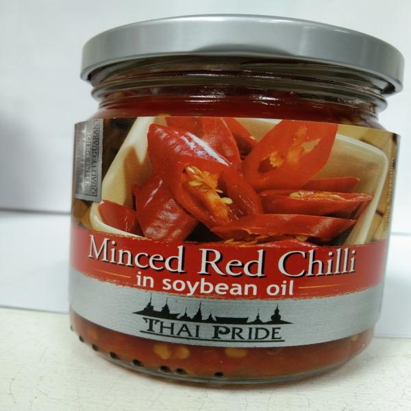 MINCED RED CHILLI IN SOYBEAN OIL