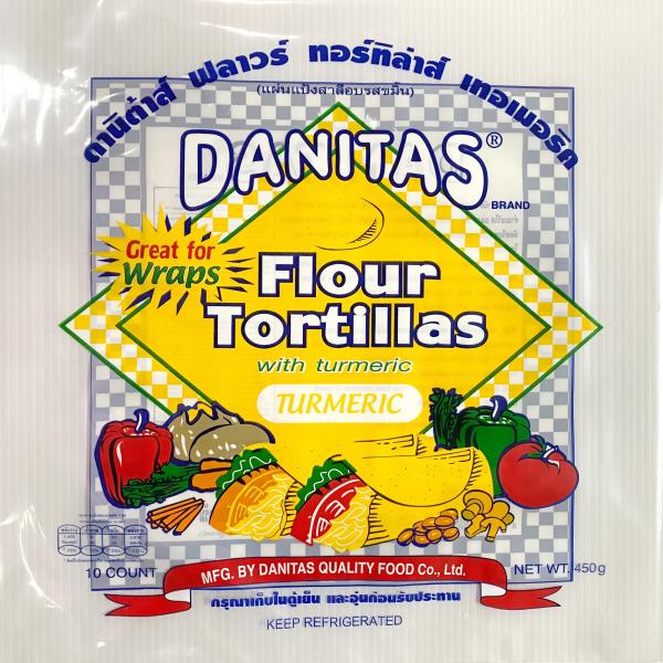 ดานิต้าส์ ฟลาวร์ ทอร์ทิล่า เทอเมอริค (แผ่นแป้งสาลีอบรสขมิ้น)