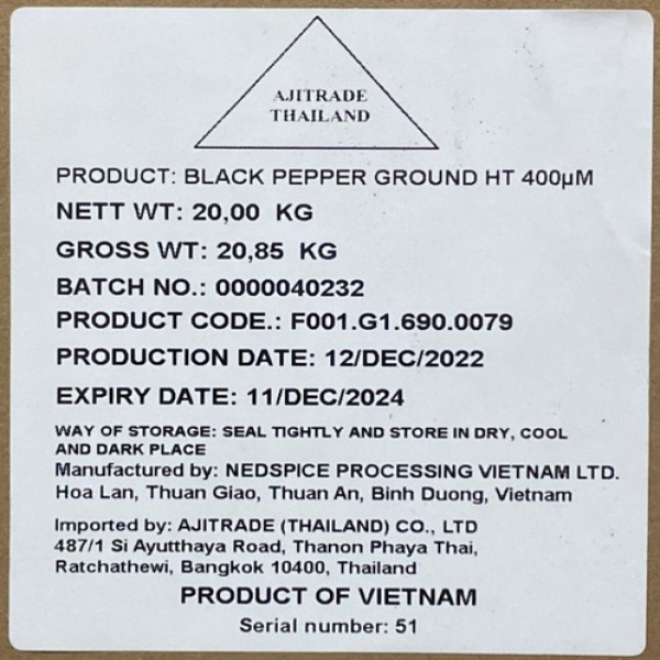Black Pepper Powder  / Vietnam