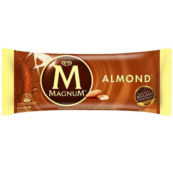 VANILLA FLAVOURED ICE CREAM COATED WITH *MILK CHOCOLATE AND ALMONDS