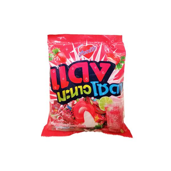 ลูกอมกลิ่นสตรอเบอร์รี่มะนาวโซดาสอดไส้เชอร์เบท