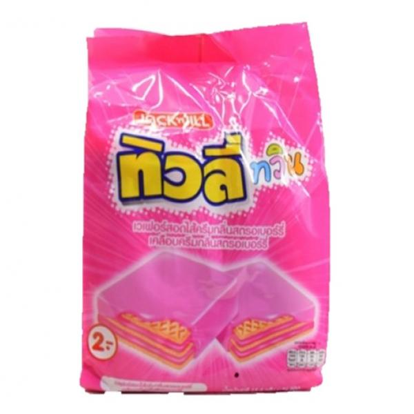 Strawberry Flavoured Coated Wafer Filled with Strawberry Flavoured Cream