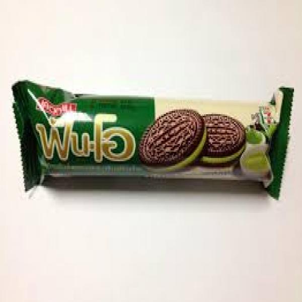 คุกกี้แซนวิชรสช็อกโกแลตสอดไส้ครีมกลิ่นมัทฉะกรีนที