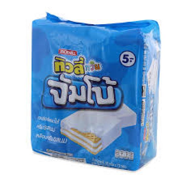 เวเฟอร์สอดไส้ครีมรสนมเคลือบครีมรสนม