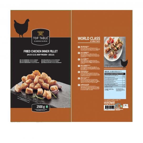 K000001676 : FRIED CHICKEN INNER FILLET 10-15 G (1/2), DEEP FROZEN