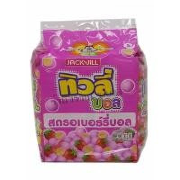 แคร็กเกอร์บอลเคลือบครีมกลิ่นสตรอเบอร์รี่