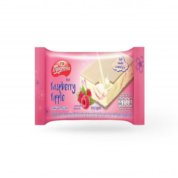 Vanilla Flavoured Ice Cream with Raspberry Ripple And Wafer