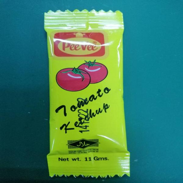 ซอสมะเขือเทศ พีวี  เครื่องหมายการค้าจดทะเบียน ซองสติ๊ก 11 กรัม
