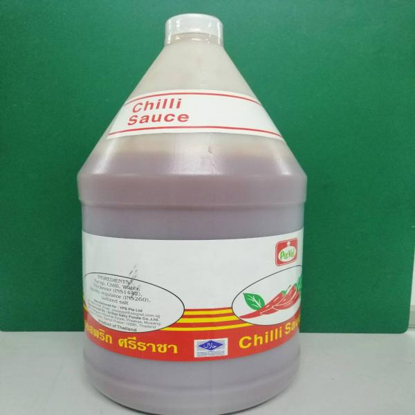 ซอสพริก พีวี เครื่องหมายการค้าจดทะเบียน บรรจุแกลอน 2 กิโลกรัม