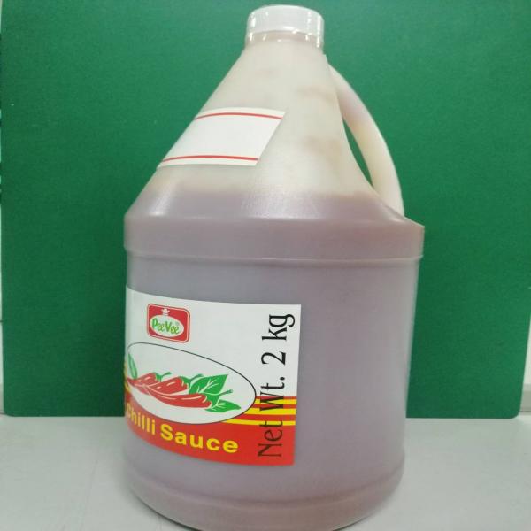 ซอสพริก พีวี เครื่องหมายการค้าจดทะเบียน บรรจุแกลอน 2 กิโลกรัม