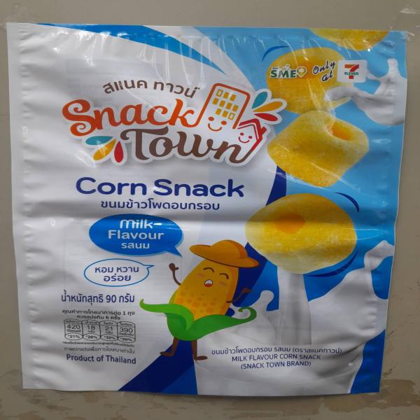 ขนมข้าวโพดอบกรอบ รสนม (สแนคทาวน์)