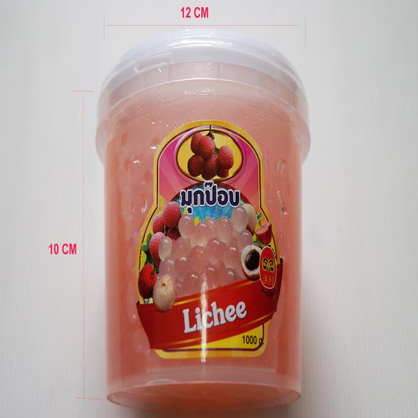 วุ้นคาราจีแนนสำเร็จรูปผสมสาหร่าย เม็ดกลมใหญ่ กลิ่นลิ้นจี่