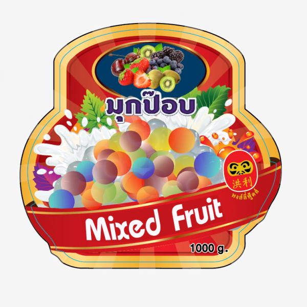 วุ้นสำเร็จรูปเม็ดกลมใหญ่ กลิ่นผลไม้รวม