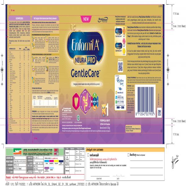 Enfamil A+Gentle Care Formula Bayi dengan Protein Kasein dan Whey Terhidrolisa Parsial untuk Bayi Usia 0-6 Bulan