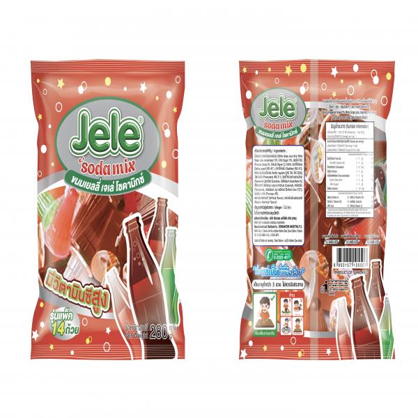 Jelly carrageenan mixed 15% White Grape juice, Cola flavour