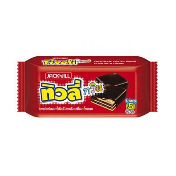 เวเฟอร์สอดไส้ครีมรสช็อกโกแลต เคลือบช็อกโกแลต