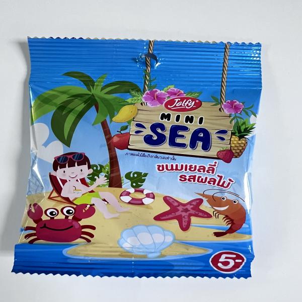 เจลฟี่ มินิซี (ขนมเยลลี่เจลาตินผสมน้ำสับปะรด 10% กลิ่นมะม่วง สับปะรด สตรอเบอร์รี่และแอปเปิ้ล) แบบที่ 1