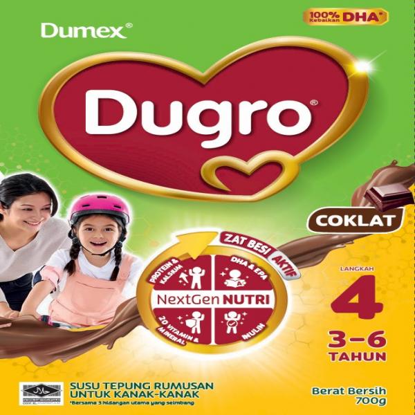 FORMULATED MILK POWDER FOR 3-6 YEARS, CHOCOLATE (DUGRO 4) / SUSU TEPUNG RUMUSAN UNTUK KANAK-KANAK,3-6 TAHUN, COKLAT (DUGRO 4)