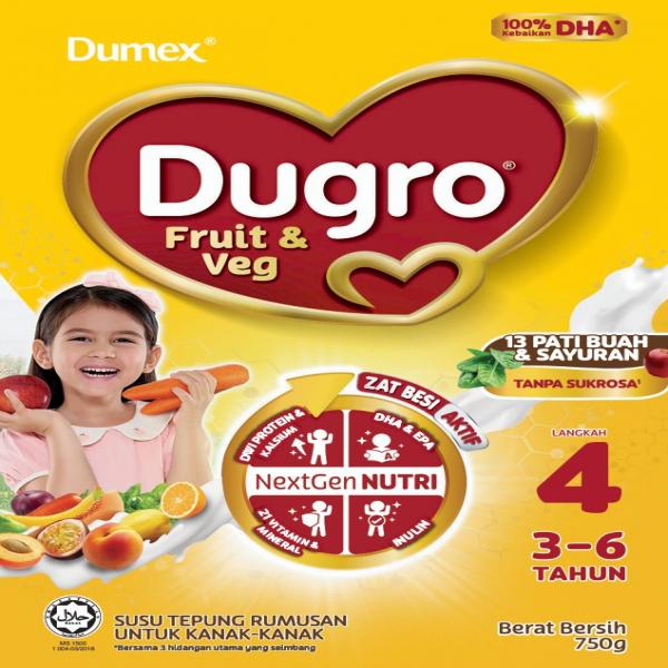 FORMULATED MILK POWDER FOR CHILDREN, FRUIT & VEG (DUGRO 4) / SUSU TEPUNG RUMUSAN UNTUK KANAK-KANAK, FRUIT & VEG (DUGRO 4)