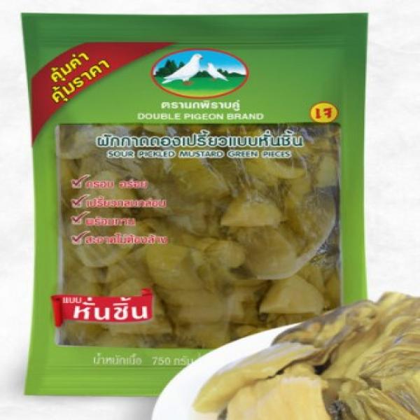 Soured pickled mustard green pieces ( in plastic bag 1,000 grams)