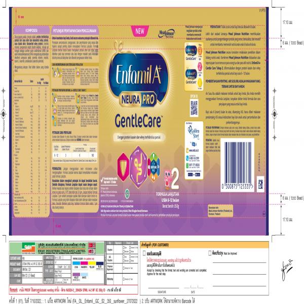 Enfamil A+Gentle Care Formula Lanjutan dengan Protein Kasein dan Whey Terhidrolisa Parsial untuk Bayi Usia 6-12 Bulan