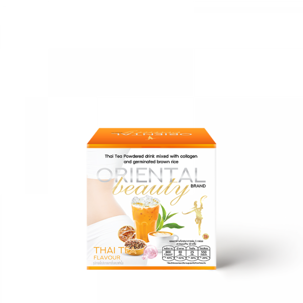 เครื่องดื่มชาไทยปรุงสำเร็จชนิดผงผสมคอลลาเจนและข้าวกล้องงอก