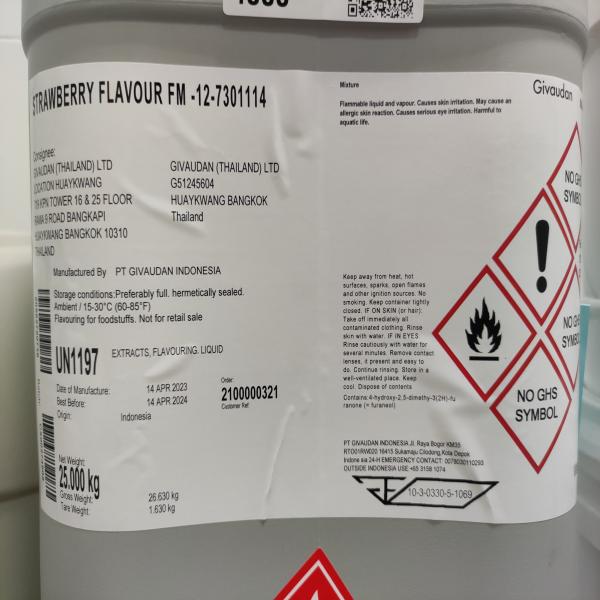 STRAWBERRY FLAVOUR FM-12-7301114 / PT GIVAUDAN INDONESIA / INDONESIA