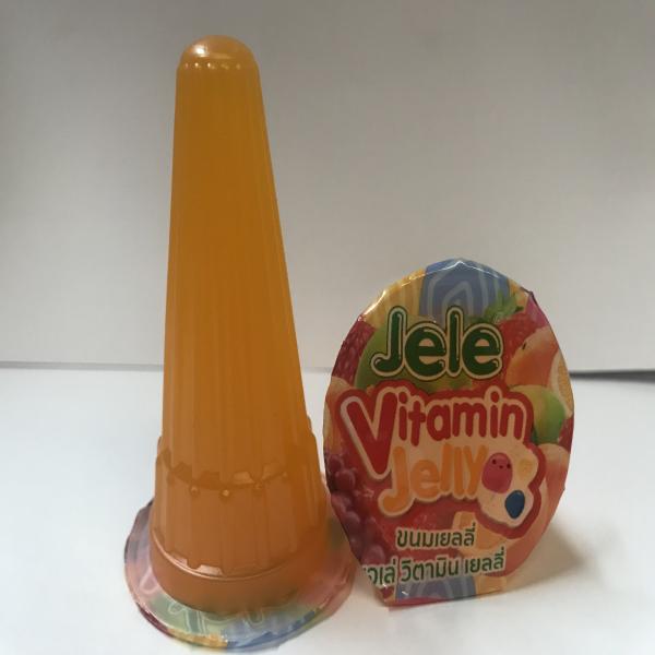ขนมเยลลี่คาราจีแนนผสมน้ำองุ่นขาว 15% กลิ่นส้ม